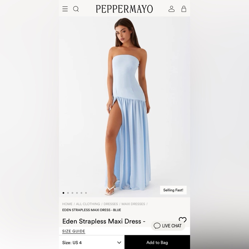 Peppermayo - Eden Strapless Maxi Dress